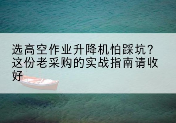 周口高空作业升降机厂家推荐-选高空作业升降机怕踩坑？这份老采购的实战指南请收好